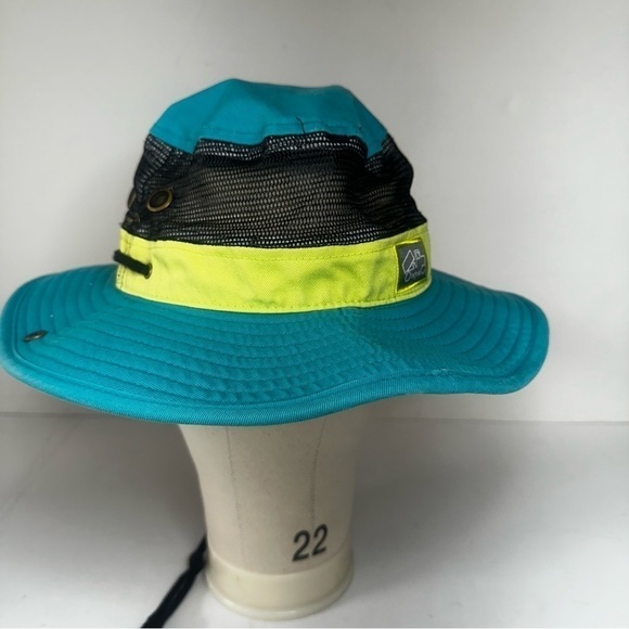FINAL SALE Bigtruck Vented Brim Adjustable Bucket Hat Turquoise Lime OSFM - Picture 10 of 12